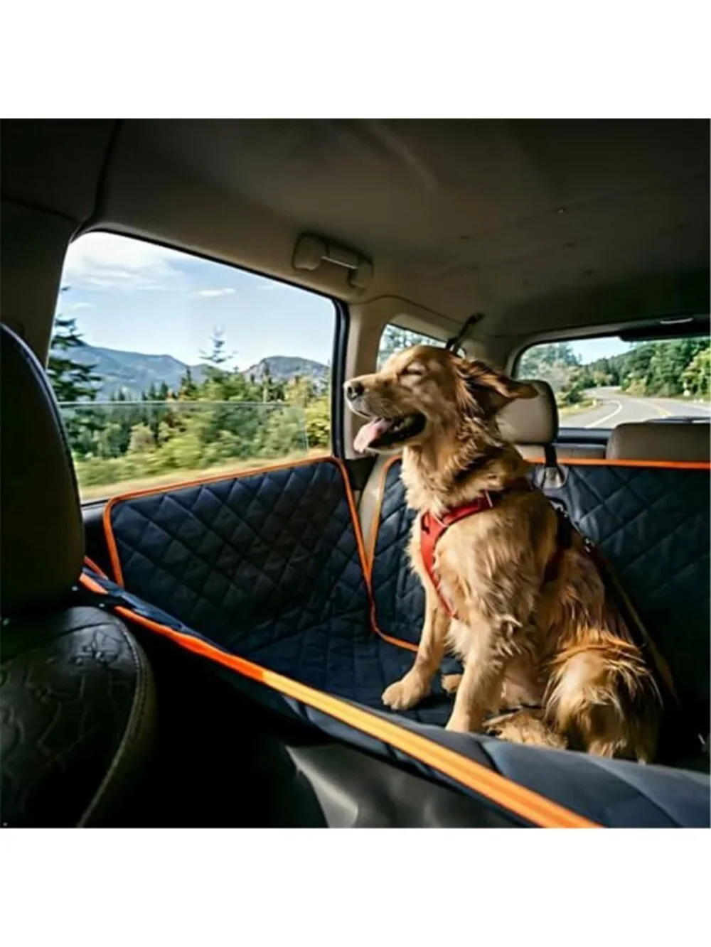 Luxury Dog Car Seat Cover for Back Seat Breathable Mesh Window Dog Hammock